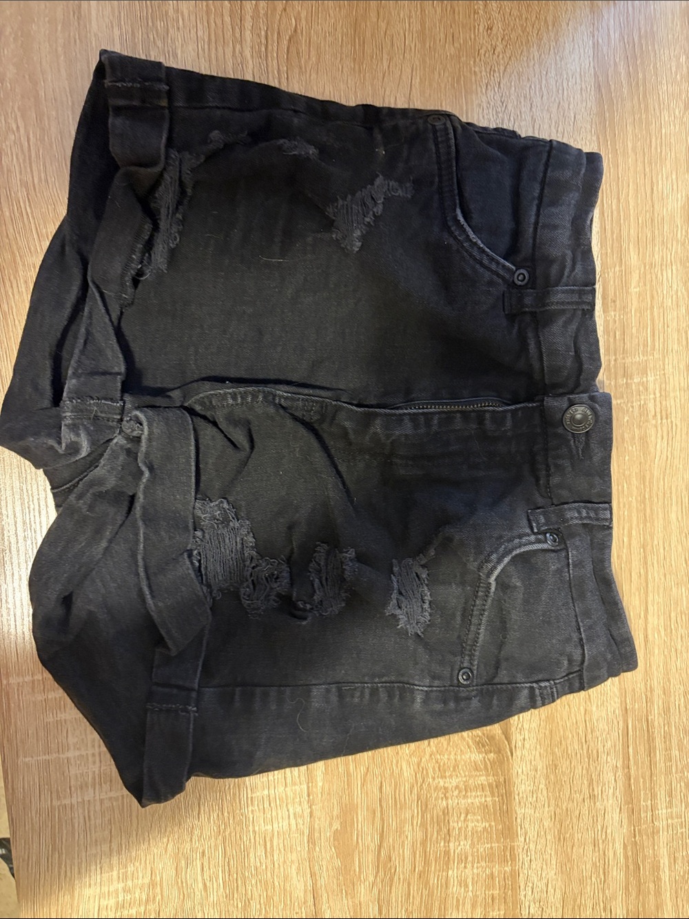 Black Denim Jean Shorts